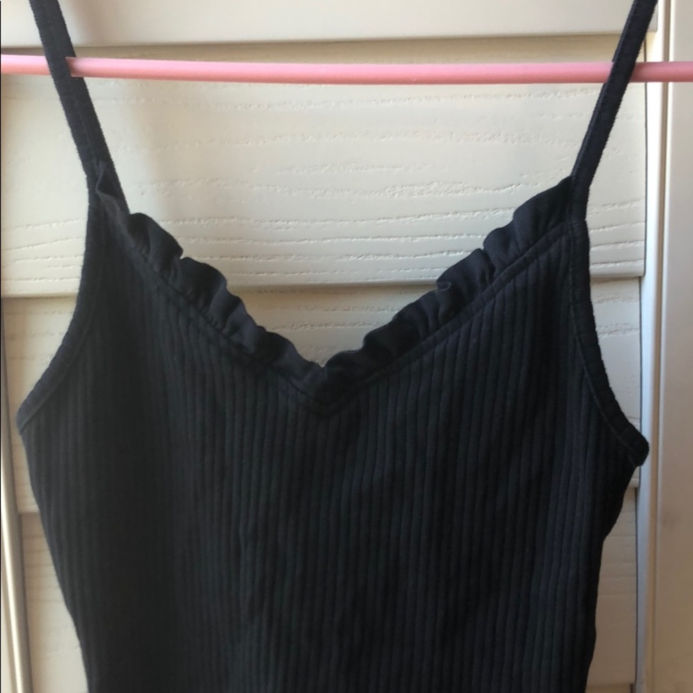 Black Ribbed Tank Top - Picture 2 of 4
